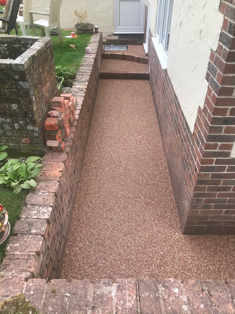 finished resin bonded path